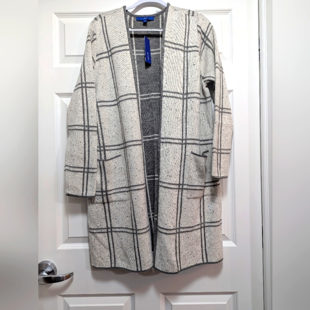 2 Tone Gray Coat Sweater Size L